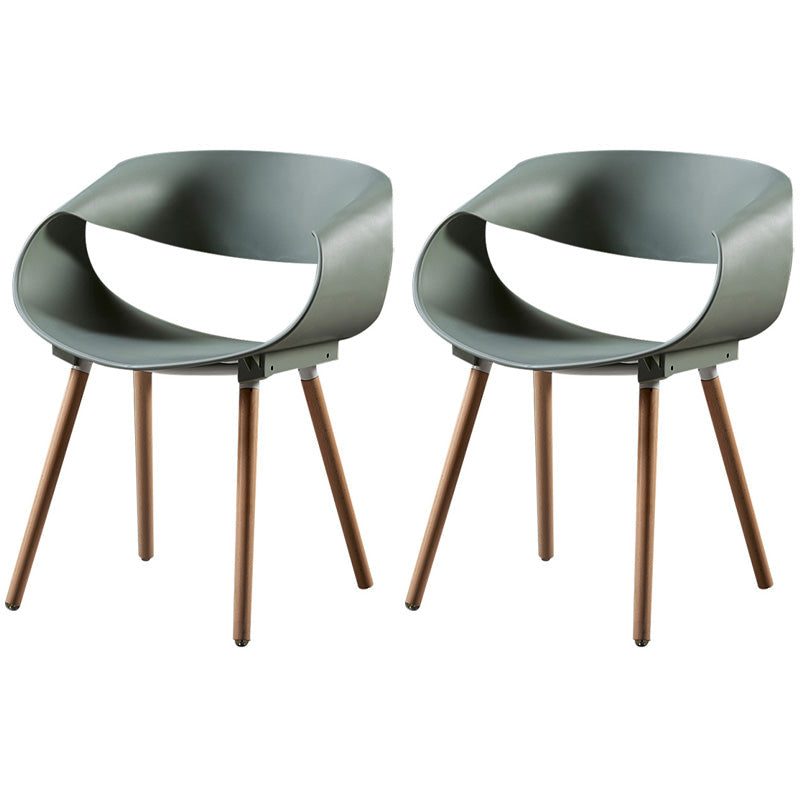 Scandinavian Armless Dining Chairs Side Dining Chairs with Wood Legs (Set of 2) Green Clearhalo ' kitchen&dining_furn' 'Dining Chairs' 'Dining Tables & Seating' 'dining_chair' 'furn' 'furn_dining_chair' 'Furniture' 'furniture_dining_chair' 'Kitchen & Dining Furniture' 'kitchen' 4039097