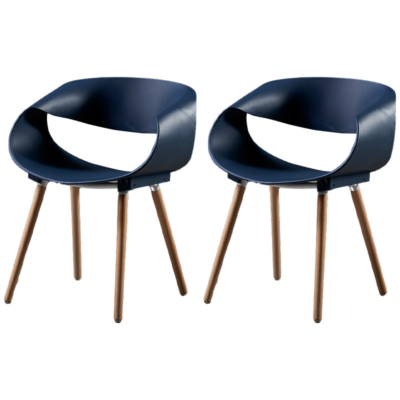 Scandinavian Armless Dining Chairs Side Dining Chairs with Wood Legs (Set of 2) Blue Clearhalo ' kitchen&dining_furn' 'Dining Chairs' 'Dining Tables & Seating' 'dining_chair' 'furn' 'furn_dining_chair' 'Furniture' 'furniture_dining_chair' 'Kitchen & Dining Furniture' 'kitchen' 4039101