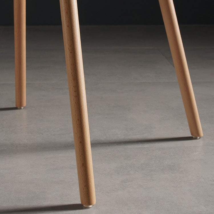 Scandinavian Style Plastic Dining Armless Chair Solid Back Chair with Wooden Legs Clearhalo ' kitchen&dining_furn' 'Dining Chairs' 'Dining Tables & Seating' 'dining_chair' 'furn' 'furn_dining_chair' 'Furniture' 'furniture_dining_chair' 'Kitchen & Dining Furniture' 'kitchen' 4039132