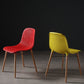Scandinavian Style Plastic Dining Armless Chair Solid Back Chair with Wooden Legs Clearhalo ' kitchen&dining_furn' 'Dining Chairs' 'Dining Tables & Seating' 'dining_chair' 'furn' 'furn_dining_chair' 'Furniture' 'furniture_dining_chair' 'Kitchen & Dining Furniture' 'kitchen' 4039134