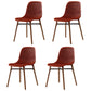 Scandinavian Style Plastic Dining Armless Chair Solid Back Chair with Wooden Legs Red 4 Piece Set Clearhalo ' kitchen&dining_furn' 'Dining Chairs' 'Dining Tables & Seating' 'dining_chair' 'furn' 'furn_dining_chair' 'Furniture' 'furniture_dining_chair' 'Kitchen & Dining Furniture' 'kitchen' 4039143
