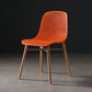 Scandinavian Style Plastic Dining Armless Chair Solid Back Chair with Wooden Legs Orange 1 Piece Clearhalo ' kitchen&dining_furn' 'Dining Chairs' 'Dining Tables & Seating' 'dining_chair' 'furn' 'furn_dining_chair' 'Furniture' 'furniture_dining_chair' 'Kitchen & Dining Furniture' 'kitchen' 4039144