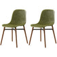 Scandinavian Style Plastic Dining Armless Chair Solid Back Chair with Wooden Legs Green 2 Piece Set Clearhalo ' kitchen&dining_furn' 'Dining Chairs' 'Dining Tables & Seating' 'dining_chair' 'furn' 'furn_dining_chair' 'Furniture' 'furniture_dining_chair' 'Kitchen & Dining Furniture' 'kitchen' 4039148