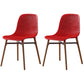 Scandinavian Style Plastic Dining Armless Chair Solid Back Chair with Wooden Legs Orange Red 2 Piece Set Clearhalo ' kitchen&dining_furn' 'Dining Chairs' 'Dining Tables & Seating' 'dining_chair' 'furn' 'furn_dining_chair' 'Furniture' 'furniture_dining_chair' 'Kitchen & Dining Furniture' 'kitchen' 4039151