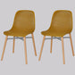 Scandinavian Style Plastic Dining Armless Chair Solid Back Chair with Wooden Legs Brass Gold 2 Piece Set Clearhalo ' kitchen&dining_furn' 'Dining Chairs' 'Dining Tables & Seating' 'dining_chair' 'furn' 'furn_dining_chair' 'Furniture' 'furniture_dining_chair' 'Kitchen & Dining Furniture' 'kitchen' 4039154