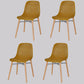 Scandinavian Style Plastic Dining Armless Chair Solid Back Chair with Wooden Legs Brass Gold 4 Piece Set Clearhalo ' kitchen&dining_furn' 'Dining Chairs' 'Dining Tables & Seating' 'dining_chair' 'furn' 'furn_dining_chair' 'Furniture' 'furniture_dining_chair' 'Kitchen & Dining Furniture' 'kitchen' 4039155