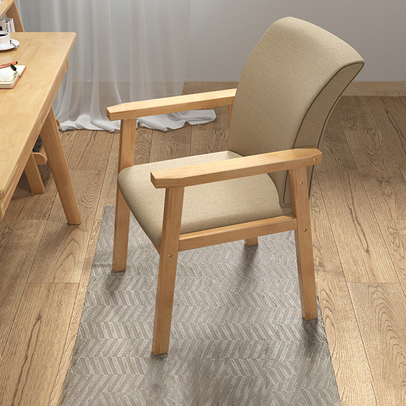 Contemporary Style Linen Dining Arm Chair Upholstered Single Solid Back Chair Khaki Clearhalo ' kitchen&dining_furn' 'Dining Chairs' 'Dining Tables & Seating' 'dining_chair' 'furn' 'furn_dining_chair' 'Furniture' 'furniture_dining_chair' 'Kitchen & Dining Furniture' 'kitchen' 4039158