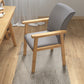 Contemporary Style Linen Dining Arm Chair Upholstered Single Solid Back Chair Grey Clearhalo ' kitchen&dining_furn' 'Dining Chairs' 'Dining Tables & Seating' 'dining_chair' 'furn' 'furn_dining_chair' 'Furniture' 'furniture_dining_chair' 'Kitchen & Dining Furniture' 'kitchen' 4039163
