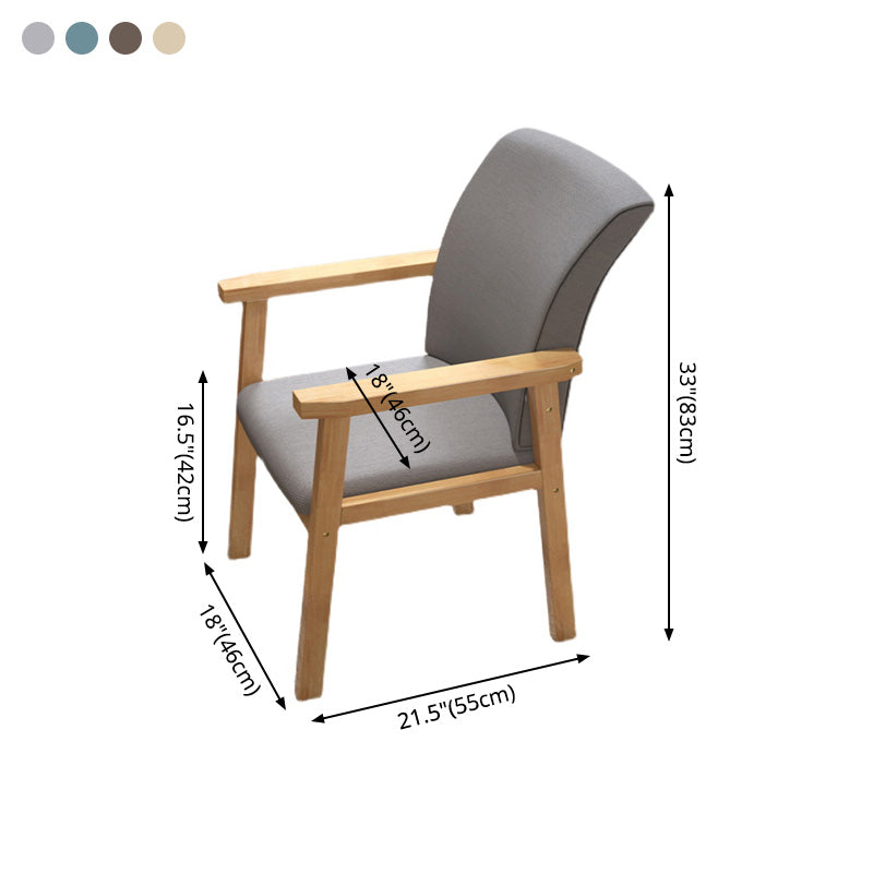Contemporary Style Linen Dining Arm Chair Upholstered Single Solid Back Chair Clearhalo ' kitchen&dining_furn' 'Dining Chairs' 'Dining Tables & Seating' 'dining_chair' 'furn' 'furn_dining_chair' 'Furniture' 'furniture_dining_chair' 'Kitchen & Dining Furniture' 'kitchen' 4039173