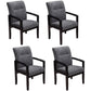 Minimalist Style Upholstered Arm Dining Chairs Solid Back Side Chairs (Set of 4) Silver Gray Clearhalo ' kitchen&dining_furn' 'Dining Chairs' 'Dining Tables & Seating' 'dining_chair' 'furn' 'furn_dining_chair' 'Furniture' 'furniture_dining_chair' 'Kitchen & Dining Furniture' 'kitchen' 4039175