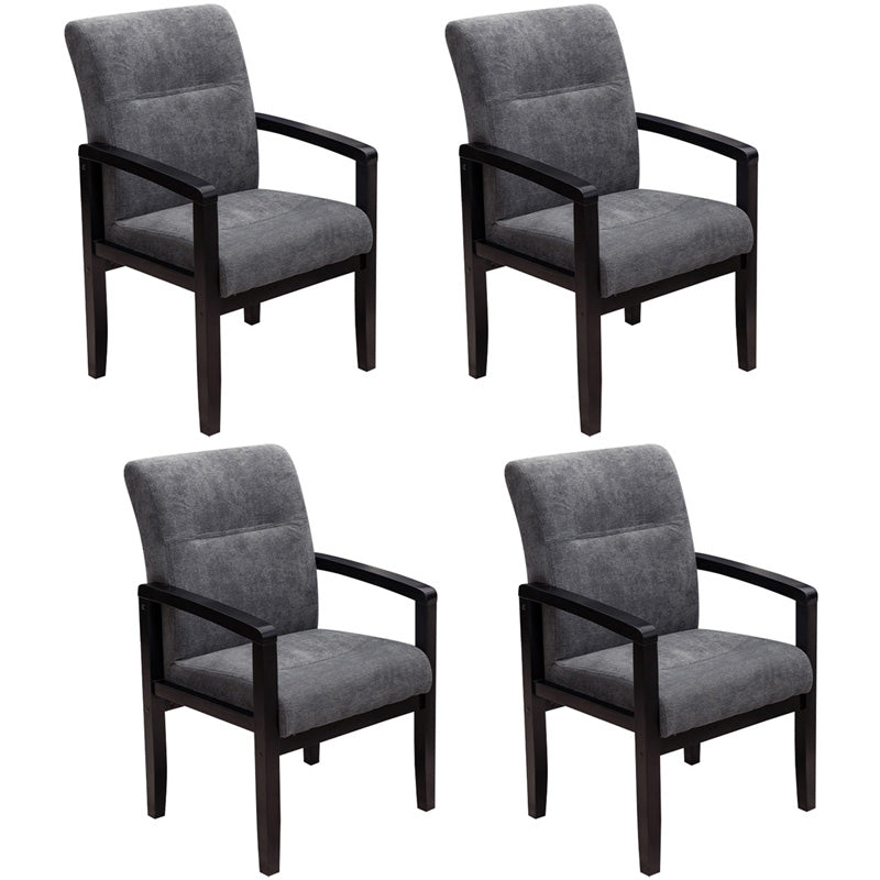 Minimalist Style Upholstered Arm Dining Chairs Solid Back Side Chairs (Set of 4) Silver Gray Clearhalo ' kitchen&dining_furn' 'Dining Chairs' 'Dining Tables & Seating' 'dining_chair' 'furn' 'furn_dining_chair' 'Furniture' 'furniture_dining_chair' 'Kitchen & Dining Furniture' 'kitchen' 4039175