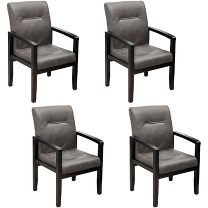 Minimalist Style Upholstered Arm Dining Chairs Solid Back Side Chairs (Set of 4) Grey Clearhalo ' kitchen&dining_furn' 'Dining Chairs' 'Dining Tables & Seating' 'dining_chair' 'furn' 'furn_dining_chair' 'Furniture' 'furniture_dining_chair' 'Kitchen & Dining Furniture' 'kitchen' 4039176