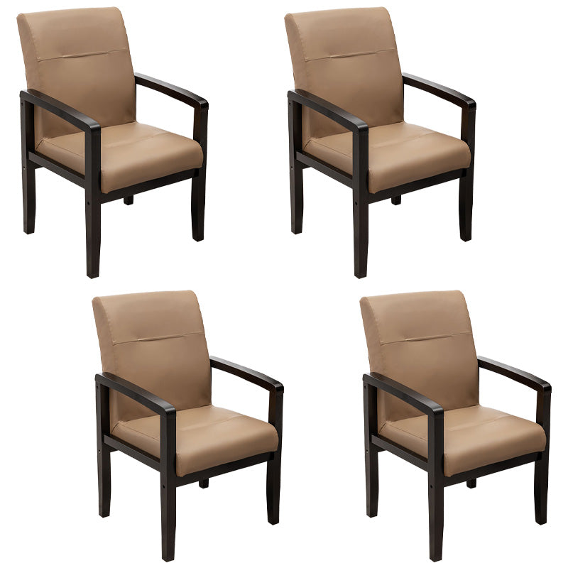 Minimalist Style Upholstered Arm Dining Chairs Solid Back Side Chairs (Set of 4) Brown Clearhalo ' kitchen&dining_furn' 'Dining Chairs' 'Dining Tables & Seating' 'dining_chair' 'furn' 'furn_dining_chair' 'Furniture' 'furniture_dining_chair' 'Kitchen & Dining Furniture' 'kitchen' 4039180