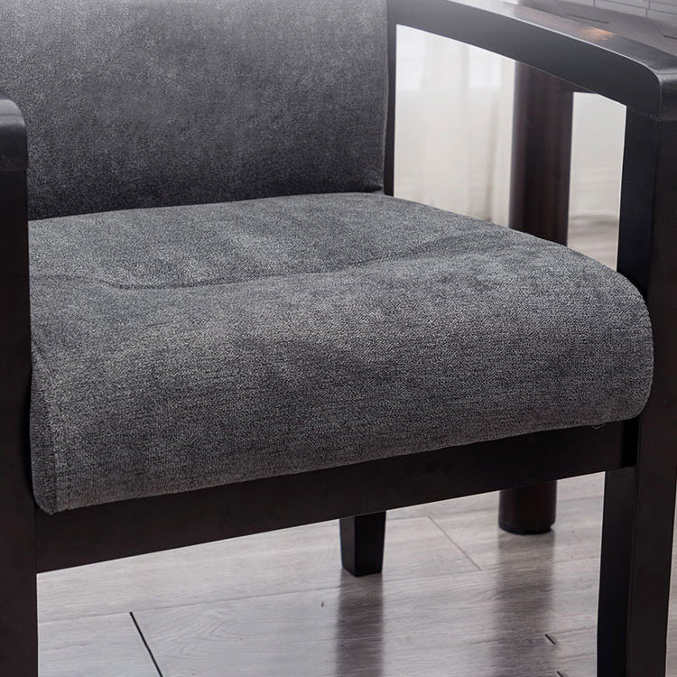 Minimalist Style Upholstered Arm Dining Chairs Solid Back Side Chairs (Set of 4) Clearhalo ' kitchen&dining_furn' 'Dining Chairs' 'Dining Tables & Seating' 'dining_chair' 'furn' 'furn_dining_chair' 'Furniture' 'furniture_dining_chair' 'Kitchen & Dining Furniture' 'kitchen' 4039185