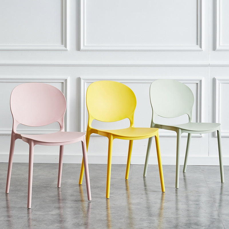 Scandinavian Plastic Armless Dining Chair Stackable Dining Side Chairs (Set of 4) Clearhalo ' kitchen&dining_furn' 'Dining Chairs' 'Dining Tables & Seating' 'dining_chair' 'furn' 'furn_dining_chair' 'Furniture' 'furniture_dining_chair' 'Kitchen & Dining Furniture' 'kitchen' 4039207