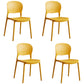 Scandinavian Plastic Armless Dining Chair Stackable Dining Side Chairs (Set of 4) Orange Clearhalo ' kitchen&dining_furn' 'Dining Chairs' 'Dining Tables & Seating' 'dining_chair' 'furn' 'furn_dining_chair' 'Furniture' 'furniture_dining_chair' 'Kitchen & Dining Furniture' 'kitchen' 4039208