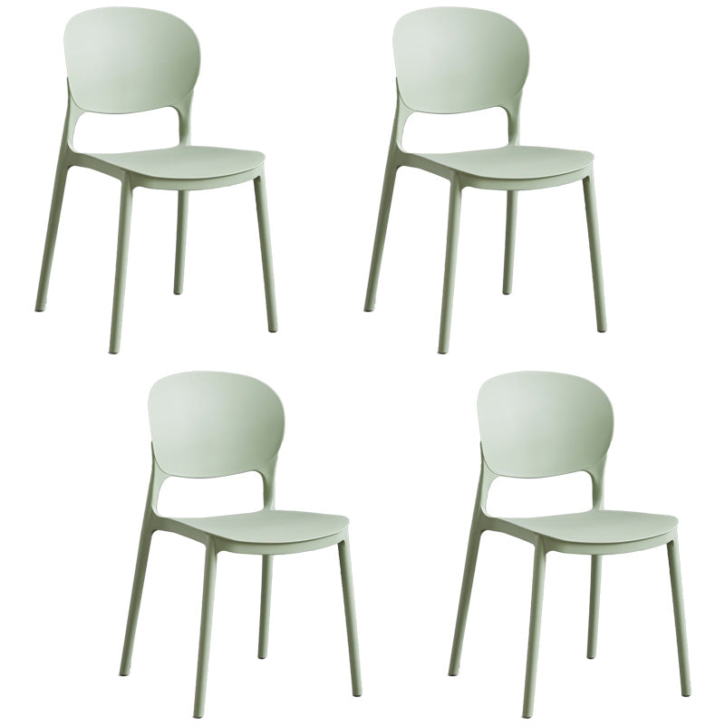 Scandinavian Plastic Armless Dining Chair Stackable Dining Side Chairs (Set of 4) Mint Green Clearhalo ' kitchen&dining_furn' 'Dining Chairs' 'Dining Tables & Seating' 'dining_chair' 'furn' 'furn_dining_chair' 'Furniture' 'furniture_dining_chair' 'Kitchen & Dining Furniture' 'kitchen' 4039210