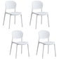 Scandinavian Plastic Armless Dining Chair Stackable Dining Side Chairs (Set of 4) Gloss White Clearhalo ' kitchen&dining_furn' 'Dining Chairs' 'Dining Tables & Seating' 'dining_chair' 'furn' 'furn_dining_chair' 'Furniture' 'furniture_dining_chair' 'Kitchen & Dining Furniture' 'kitchen' 4039214