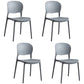 Scandinavian Plastic Armless Dining Chair Stackable Dining Side Chairs (Set of 4) Silver Gray Clearhalo ' kitchen&dining_furn' 'Dining Chairs' 'Dining Tables & Seating' 'dining_chair' 'furn' 'furn_dining_chair' 'Furniture' 'furniture_dining_chair' 'Kitchen & Dining Furniture' 'kitchen' 4039215