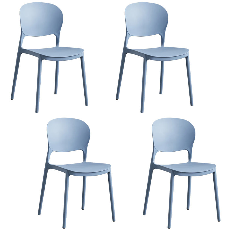 Scandinavian Plastic Armless Dining Chair Stackable Dining Side Chairs (Set of 4) Gray Blue Clearhalo ' kitchen&dining_furn' 'Dining Chairs' 'Dining Tables & Seating' 'dining_chair' 'furn' 'furn_dining_chair' 'Furniture' 'furniture_dining_chair' 'Kitchen & Dining Furniture' 'kitchen' 4039217