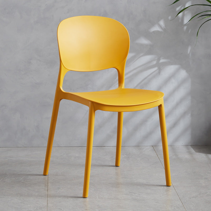 Scandinavian Plastic Armless Dining Chair Stackable Dining Side Chairs (Set of 4) Clearhalo ' kitchen&dining_furn' 'Dining Chairs' 'Dining Tables & Seating' 'dining_chair' 'furn' 'furn_dining_chair' 'Furniture' 'furniture_dining_chair' 'Kitchen & Dining Furniture' 'kitchen' 4039228