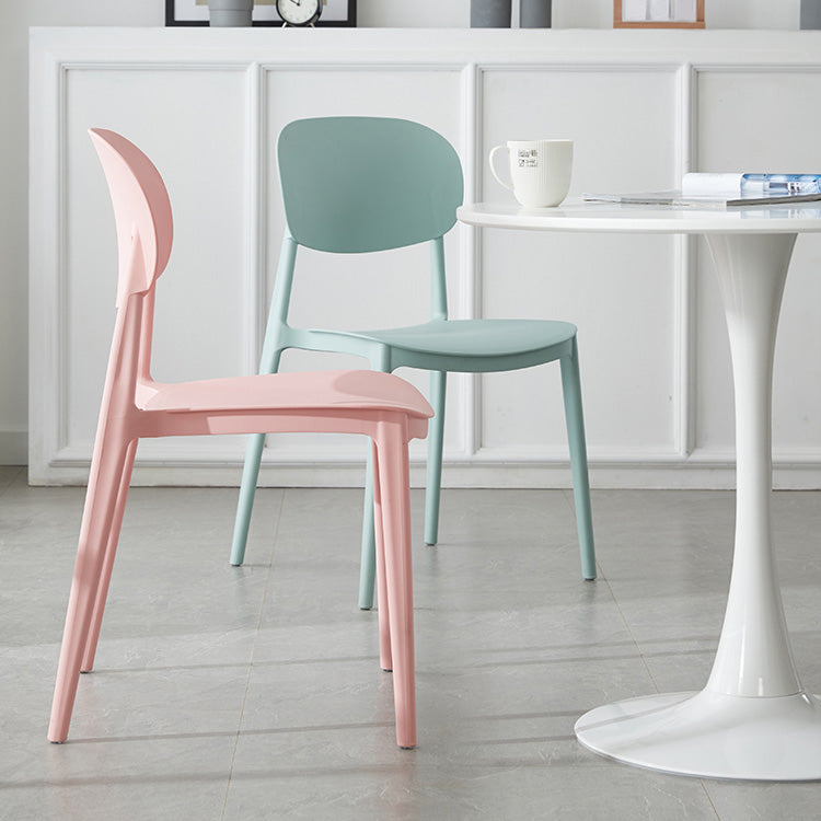 Open Back Armless Dining Chair Plastic Stackable Dining Side Chairs (Set of 4) Clearhalo ' kitchen&dining_furn' 'Dining Chairs' 'Dining Tables & Seating' 'dining_chair' 'furn' 'furn_dining_chair' 'Furniture' 'furniture_dining_chair' 'Kitchen & Dining Furniture' 'kitchen' 4039235