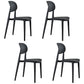 Open Back Armless Dining Chair Plastic Stackable Dining Side Chairs (Set of 4) Black Clearhalo ' kitchen&dining_furn' 'Dining Chairs' 'Dining Tables & Seating' 'dining_chair' 'furn' 'furn_dining_chair' 'Furniture' 'furniture_dining_chair' 'Kitchen & Dining Furniture' 'kitchen' 4039238