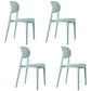 Open Back Armless Dining Chair Plastic Stackable Dining Side Chairs (Set of 4) Light Green Clearhalo ' kitchen&dining_furn' 'Dining Chairs' 'Dining Tables & Seating' 'dining_chair' 'furn' 'furn_dining_chair' 'Furniture' 'furniture_dining_chair' 'Kitchen & Dining Furniture' 'kitchen' 4039242