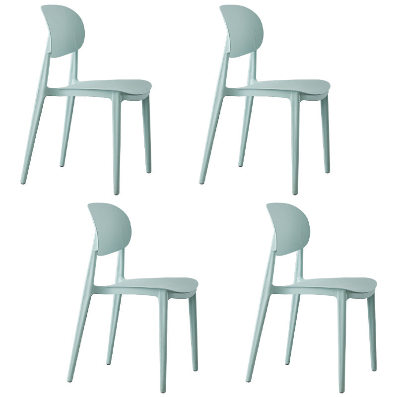 Open Back Armless Dining Chair Plastic Stackable Dining Side Chairs (Set of 4) Light Green Clearhalo ' kitchen&dining_furn' 'Dining Chairs' 'Dining Tables & Seating' 'dining_chair' 'furn' 'furn_dining_chair' 'Furniture' 'furniture_dining_chair' 'Kitchen & Dining Furniture' 'kitchen' 4039242