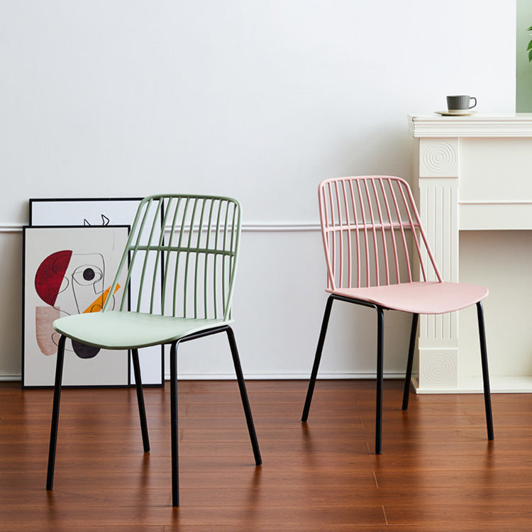 Home Dining Armless Chairs Dining Side Chairs with Metal Legs (Set of 4) Clearhalo ' kitchen&dining_furn' 'Dining Chairs' 'Dining Tables & Seating' 'dining_chair' 'furn' 'furn_dining_chair' 'Furniture' 'furniture_dining_chair' 'Kitchen & Dining Furniture' 'kitchen' 4039273