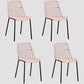 Home Dining Armless Chairs Dining Side Chairs with Metal Legs (Set of 4) Pink Clearhalo ' kitchen&dining_furn' 'Dining Chairs' 'Dining Tables & Seating' 'dining_chair' 'furn' 'furn_dining_chair' 'Furniture' 'furniture_dining_chair' 'Kitchen & Dining Furniture' 'kitchen' 4039274