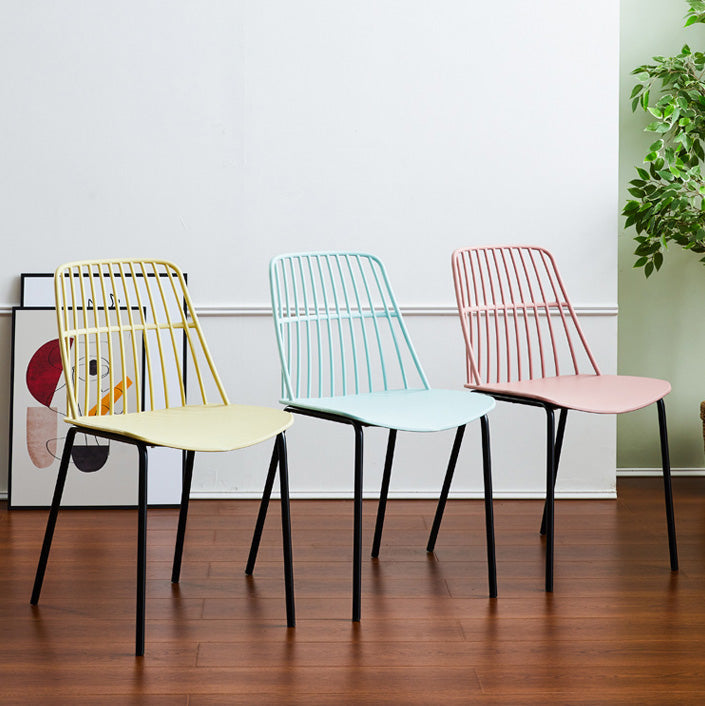 Home Dining Armless Chairs Dining Side Chairs with Metal Legs (Set of 4) Clearhalo ' kitchen&dining_furn' 'Dining Chairs' 'Dining Tables & Seating' 'dining_chair' 'furn' 'furn_dining_chair' 'Furniture' 'furniture_dining_chair' 'Kitchen & Dining Furniture' 'kitchen' 4039275