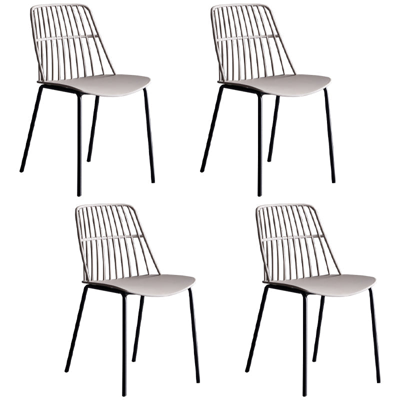 Home Dining Armless Chairs Dining Side Chairs with Metal Legs (Set of 4) Grey Clearhalo ' kitchen&dining_furn' 'Dining Chairs' 'Dining Tables & Seating' 'dining_chair' 'furn' 'furn_dining_chair' 'Furniture' 'furniture_dining_chair' 'Kitchen & Dining Furniture' 'kitchen' 4039276