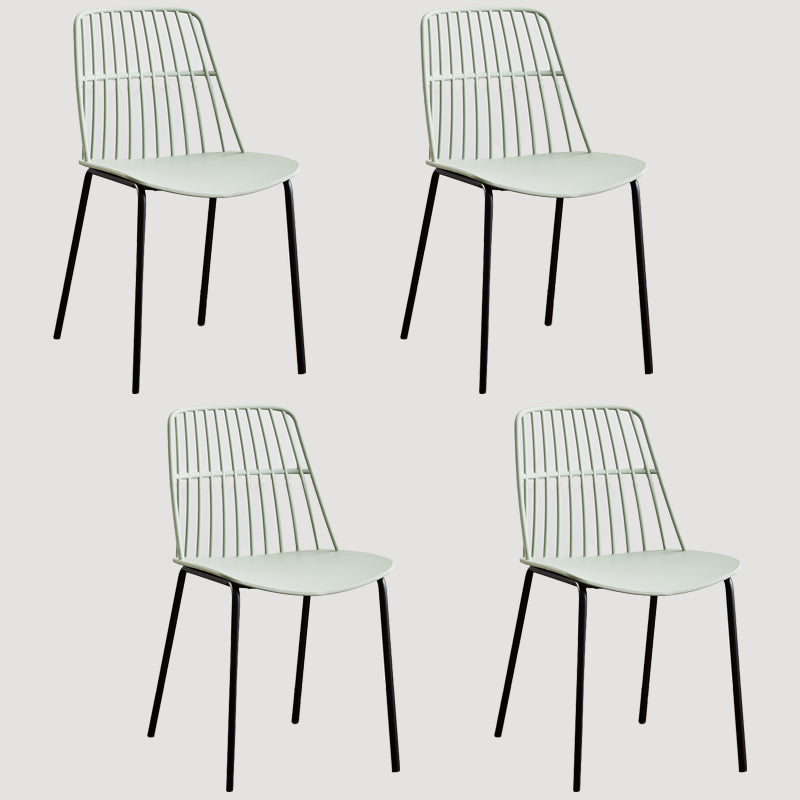 Home Dining Armless Chairs Dining Side Chairs with Metal Legs (Set of 4) Green Clearhalo ' kitchen&dining_furn' 'Dining Chairs' 'Dining Tables & Seating' 'dining_chair' 'furn' 'furn_dining_chair' 'Furniture' 'furniture_dining_chair' 'Kitchen & Dining Furniture' 'kitchen' 4039279