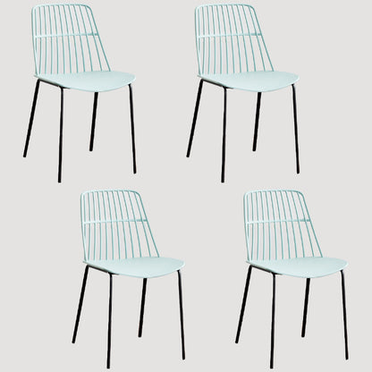 Home Dining Armless Chairs Dining Side Chairs with Metal Legs (Set of 4) Light Green Clearhalo ' kitchen&dining_furn' 'Dining Chairs' 'Dining Tables & Seating' 'dining_chair' 'furn' 'furn_dining_chair' 'Furniture' 'furniture_dining_chair' 'Kitchen & Dining Furniture' 'kitchen' 4039285