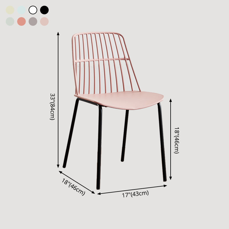 Home Dining Armless Chairs Dining Side Chairs with Metal Legs (Set of 4) Clearhalo ' kitchen&dining_furn' 'Dining Chairs' 'Dining Tables & Seating' 'dining_chair' 'furn' 'furn_dining_chair' 'Furniture' 'furniture_dining_chair' 'Kitchen & Dining Furniture' 'kitchen' 4039291