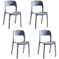 Plastic Stackable Dining Side Chairs Open Back Armless Dining Chair (Set of 4) Grey Clearhalo ' kitchen&dining_furn' 'Dining Chairs' 'Dining Tables & Seating' 'dining_chair' 'furn' 'furn_dining_chair' 'Furniture' 'furniture_dining_chair' 'Kitchen & Dining Furniture' 'kitchen' 4039293
