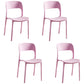 Plastic Stackable Dining Side Chairs Open Back Armless Dining Chair (Set of 4) Pink Clearhalo ' kitchen&dining_furn' 'Dining Chairs' 'Dining Tables & Seating' 'dining_chair' 'furn' 'furn_dining_chair' 'Furniture' 'furniture_dining_chair' 'Kitchen & Dining Furniture' 'kitchen' 4039295