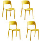 Plastic Stackable Dining Side Chairs Open Back Armless Dining Chair (Set of 4) Yellow Clearhalo ' kitchen&dining_furn' 'Dining Chairs' 'Dining Tables & Seating' 'dining_chair' 'furn' 'furn_dining_chair' 'Furniture' 'furniture_dining_chair' 'Kitchen & Dining Furniture' 'kitchen' 4039296