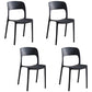 Plastic Stackable Dining Side Chairs Open Back Armless Dining Chair (Set of 4) Black Clearhalo ' kitchen&dining_furn' 'Dining Chairs' 'Dining Tables & Seating' 'dining_chair' 'furn' 'furn_dining_chair' 'Furniture' 'furniture_dining_chair' 'Kitchen & Dining Furniture' 'kitchen' 4039305
