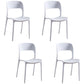 Plastic Stackable Dining Side Chairs Open Back Armless Dining Chair (Set of 4) White Clearhalo ' kitchen&dining_furn' 'Dining Chairs' 'Dining Tables & Seating' 'dining_chair' 'furn' 'furn_dining_chair' 'Furniture' 'furniture_dining_chair' 'Kitchen & Dining Furniture' 'kitchen' 4039307