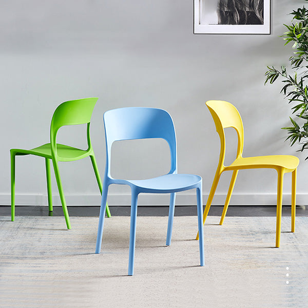 Plastic Stackable Dining Side Chairs Open Back Armless Dining Chair (Set of 4) Clearhalo ' kitchen&dining_furn' 'Dining Chairs' 'Dining Tables & Seating' 'dining_chair' 'furn' 'furn_dining_chair' 'Furniture' 'furniture_dining_chair' 'Kitchen & Dining Furniture' 'kitchen' 4039314