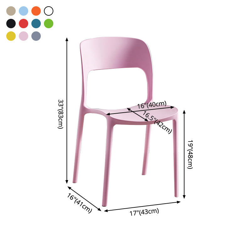 Plastic Stackable Dining Side Chairs Open Back Armless Dining Chair (Set of 4) Clearhalo ' kitchen&dining_furn' 'Dining Chairs' 'Dining Tables & Seating' 'dining_chair' 'furn' 'furn_dining_chair' 'Furniture' 'furniture_dining_chair' 'Kitchen & Dining Furniture' 'kitchen' 4039317