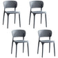 Stackable Plastic Dining Side Chairs Open Back Armless Dining Chairs (Set of 4) Grey Clearhalo ' kitchen&dining_furn' 'Dining Chairs' 'Dining Tables & Seating' 'dining_chair' 'furn' 'furn_dining_chair' 'Furniture' 'furniture_dining_chair' 'Kitchen & Dining Furniture' 'kitchen' 4039319