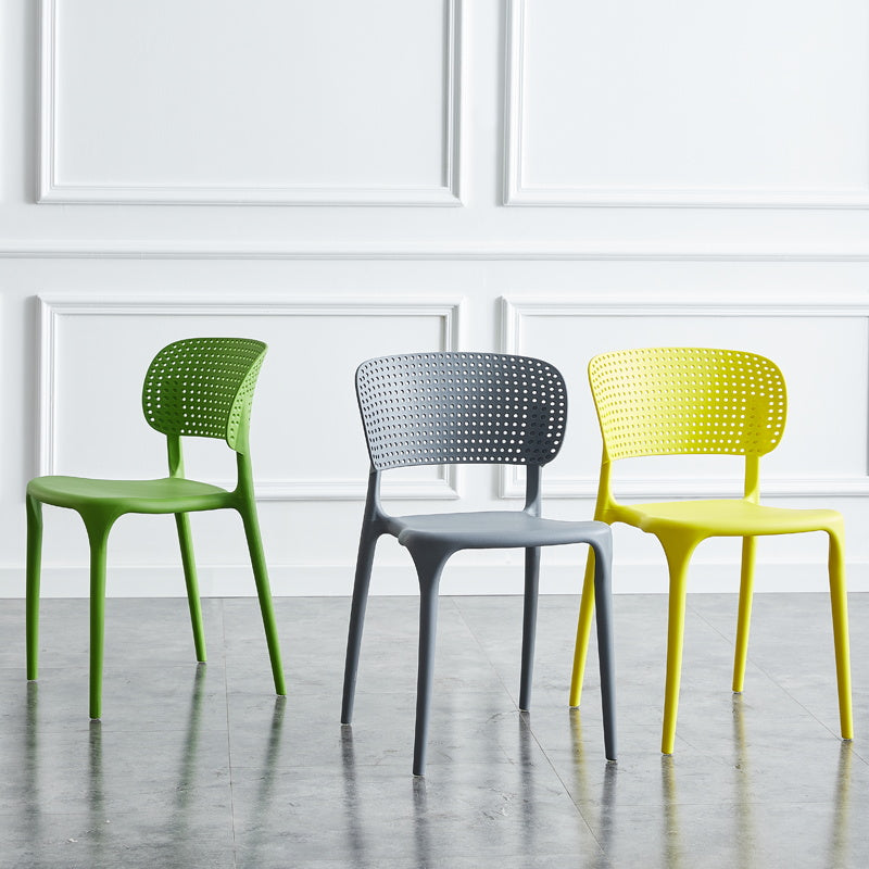 Stackable Plastic Dining Side Chairs Open Back Armless Dining Chairs (Set of 4) Clearhalo ' kitchen&dining_furn' 'Dining Chairs' 'Dining Tables & Seating' 'dining_chair' 'furn' 'furn_dining_chair' 'Furniture' 'furniture_dining_chair' 'Kitchen & Dining Furniture' 'kitchen' 4039325