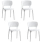Stackable Plastic Dining Side Chairs Open Back Armless Dining Chairs (Set of 4) White Clearhalo ' kitchen&dining_furn' 'Dining Chairs' 'Dining Tables & Seating' 'dining_chair' 'furn' 'furn_dining_chair' 'Furniture' 'furniture_dining_chair' 'Kitchen & Dining Furniture' 'kitchen' 4039331