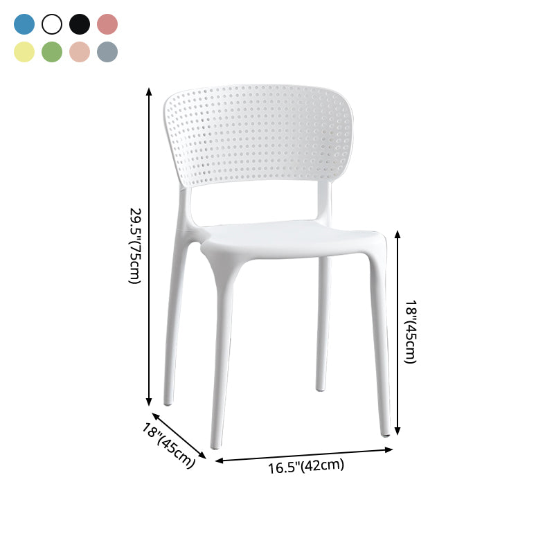 Stackable Plastic Dining Side Chairs Open Back Armless Dining Chairs (Set of 4) Clearhalo ' kitchen&dining_furn' 'Dining Chairs' 'Dining Tables & Seating' 'dining_chair' 'furn' 'furn_dining_chair' 'Furniture' 'furniture_dining_chair' 'Kitchen & Dining Furniture' 'kitchen' 4039335