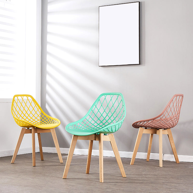 Eames Armless Dining Chairs Side Dining Chairs with Wood Legs (Set of 4) Clearhalo ' kitchen&dining_furn' 'Dining Chairs' 'Dining Tables & Seating' 'dining_chair' 'Furniture' 'furniture_dining_chair' 'Kitchen & Dining Furniture' 'kitchen' 4039339