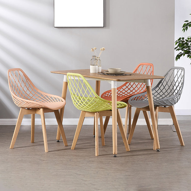 Eames Armless Dining Chairs Side Dining Chairs with Wood Legs (Set of 4) Clearhalo ' kitchen&dining_furn' 'Dining Chairs' 'Dining Tables & Seating' 'dining_chair' 'Furniture' 'furniture_dining_chair' 'Kitchen & Dining Furniture' 'kitchen' 4039343