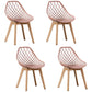 Eames Armless Dining Chairs Side Dining Chairs with Wood Legs (Set of 4) Nude Pink Clearhalo ' kitchen&dining_furn' 'Dining Chairs' 'Dining Tables & Seating' 'dining_chair' 'Furniture' 'furniture_dining_chair' 'Kitchen & Dining Furniture' 'kitchen' 4039344